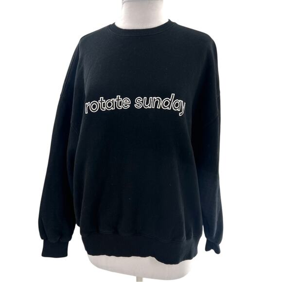 ROTATE Birger Christensen Iris Logo Organic Cotton-Jersey Sweatshirt Sz S - Picture 2 of 7